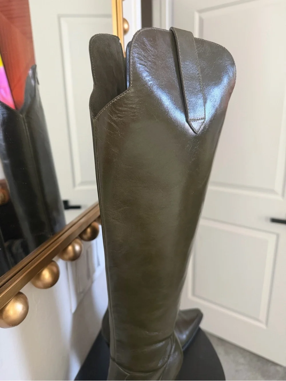 Free People Olive Green Leather Over-the-Knee Boots